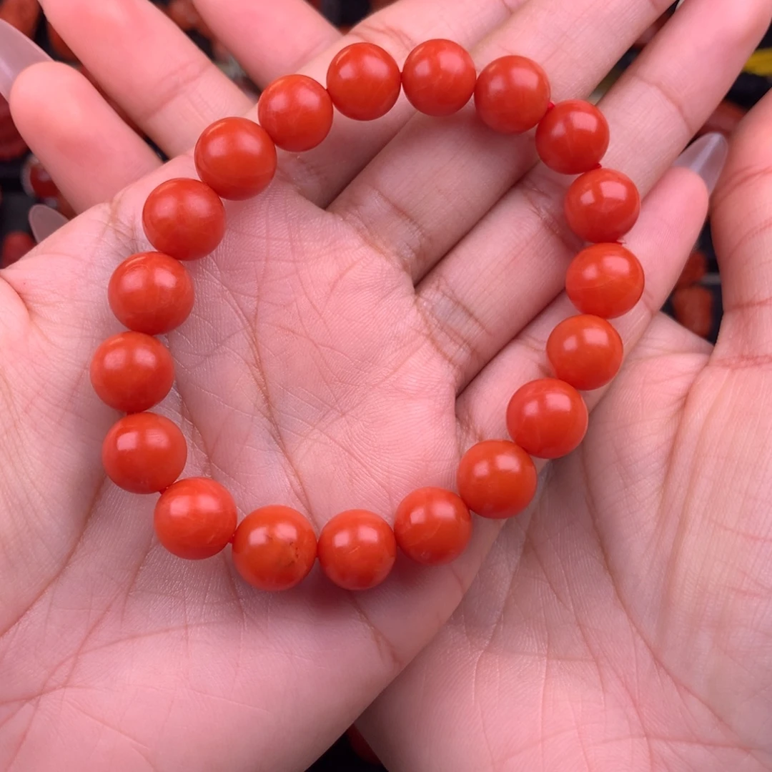 南红玛瑙未镶嵌保山圆珠手串10+