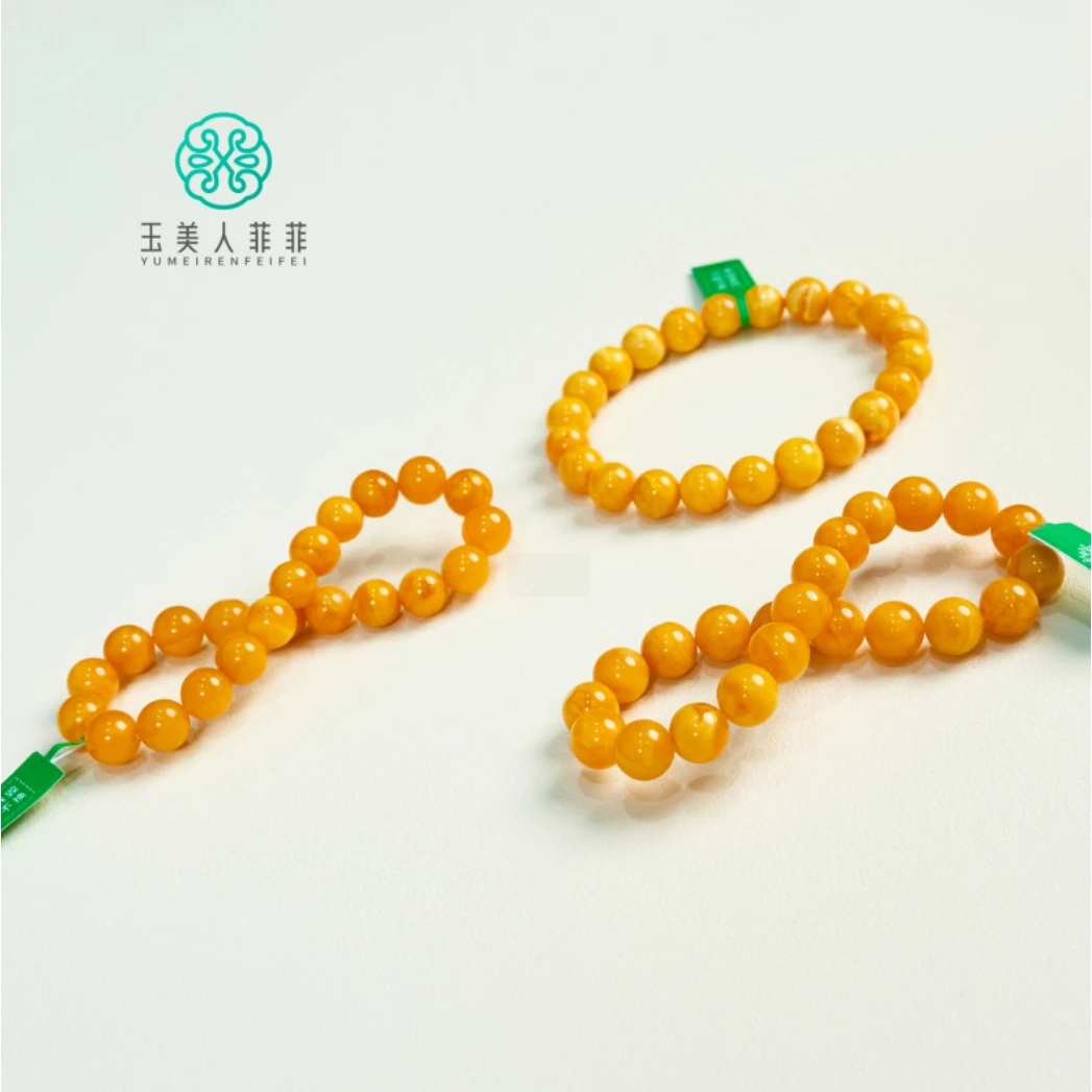 石惑珠宝*蜜蜡单圈圆珠手串约8mm/多样性发一