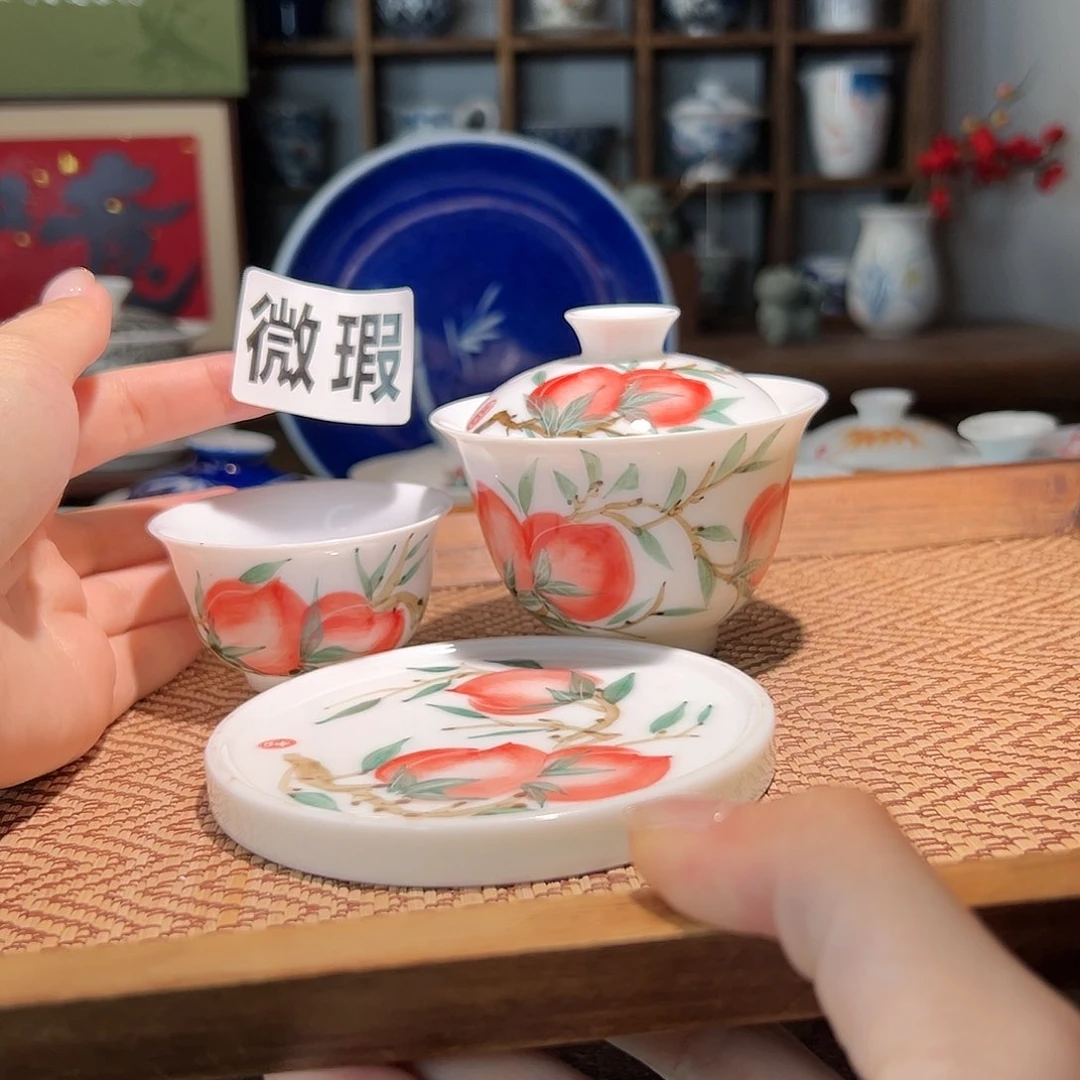 【闪购商品】微瑕 手绘 盖碗