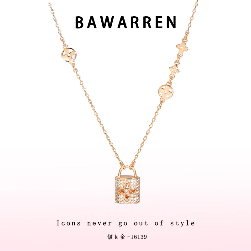 Bawarren 16139-【尖花包包】轻奢项链时尚
