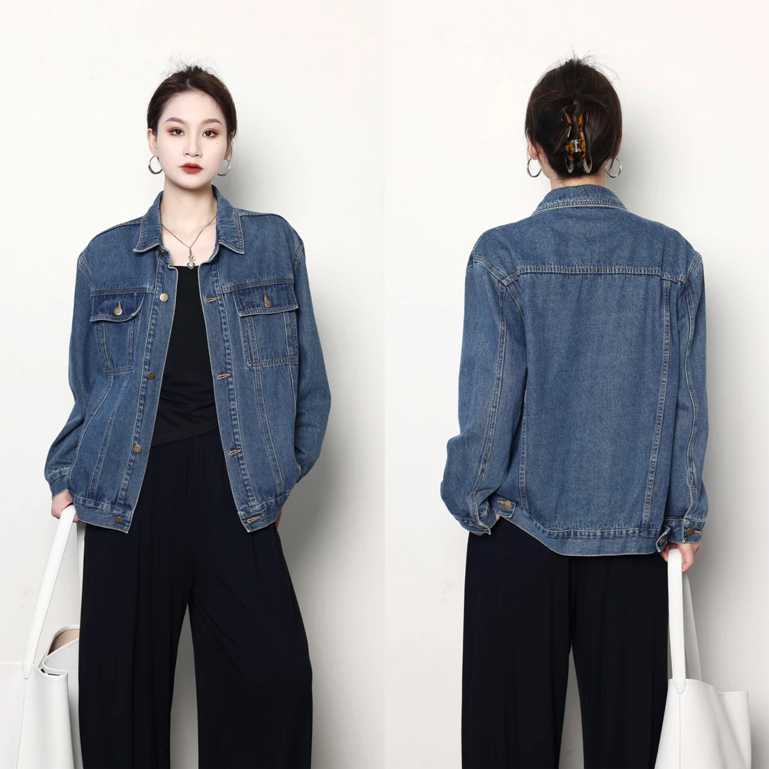 噜噜【牛仔公式】微胖大码女早秋休闲百搭牛仔外套ZY401K17