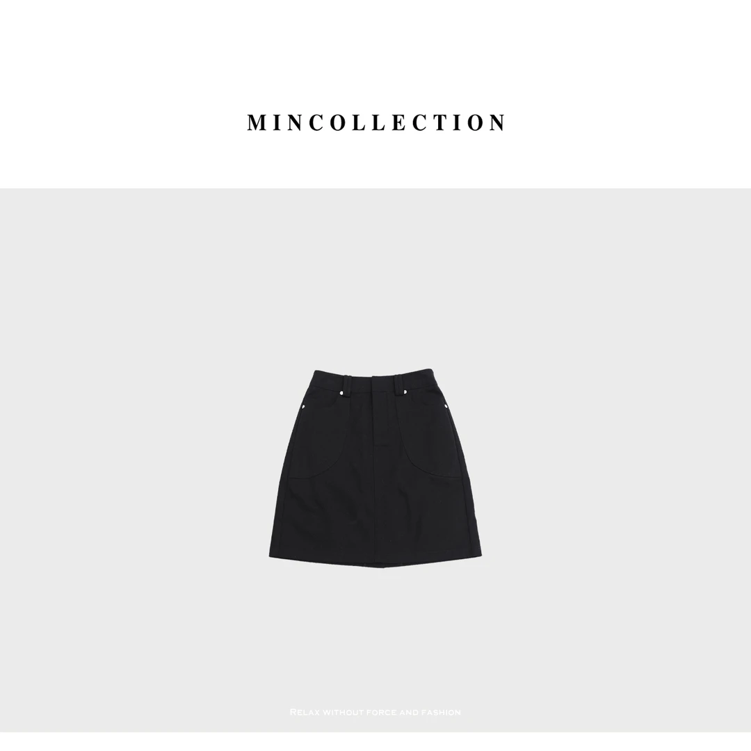 DE Mincollection工装半裙/春夏显瘦百搭A字棉质五分半身裙