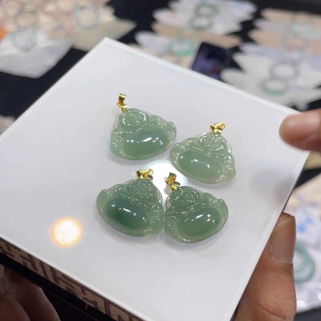 翡翠未镶嵌颈饰纯天然缅甸a货翡翠佛公