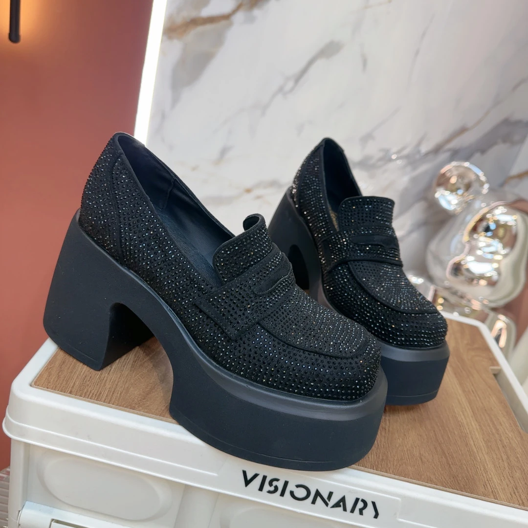 欧货新款满钻春新款小个子水钻单时尚高跟鞋增高乐福鞋9511-29