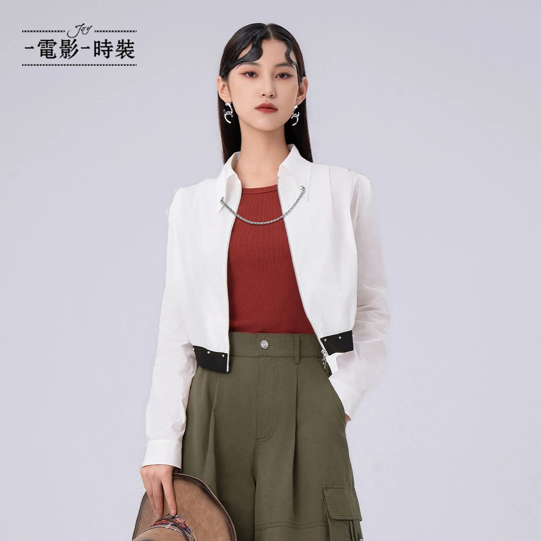 【小杨总专属】一电影一时装polo领长袖短款衬衫时尚FFIS114814