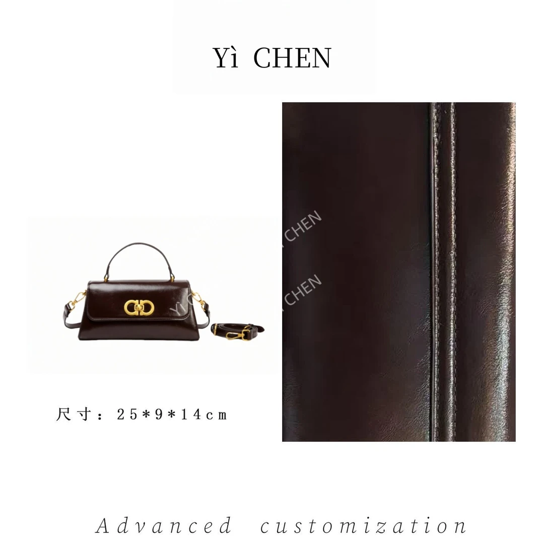 【Yì CHEN】BF-66590-栗黑色 简约时尚女士新款轻奢单肩斜跨包