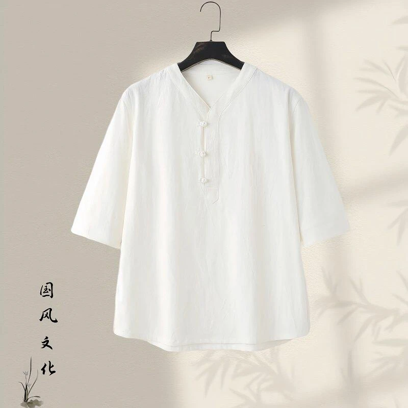 中医馆工作服定制男女款中式棉麻上衣养生馆艾炙推拿理疗技师服装