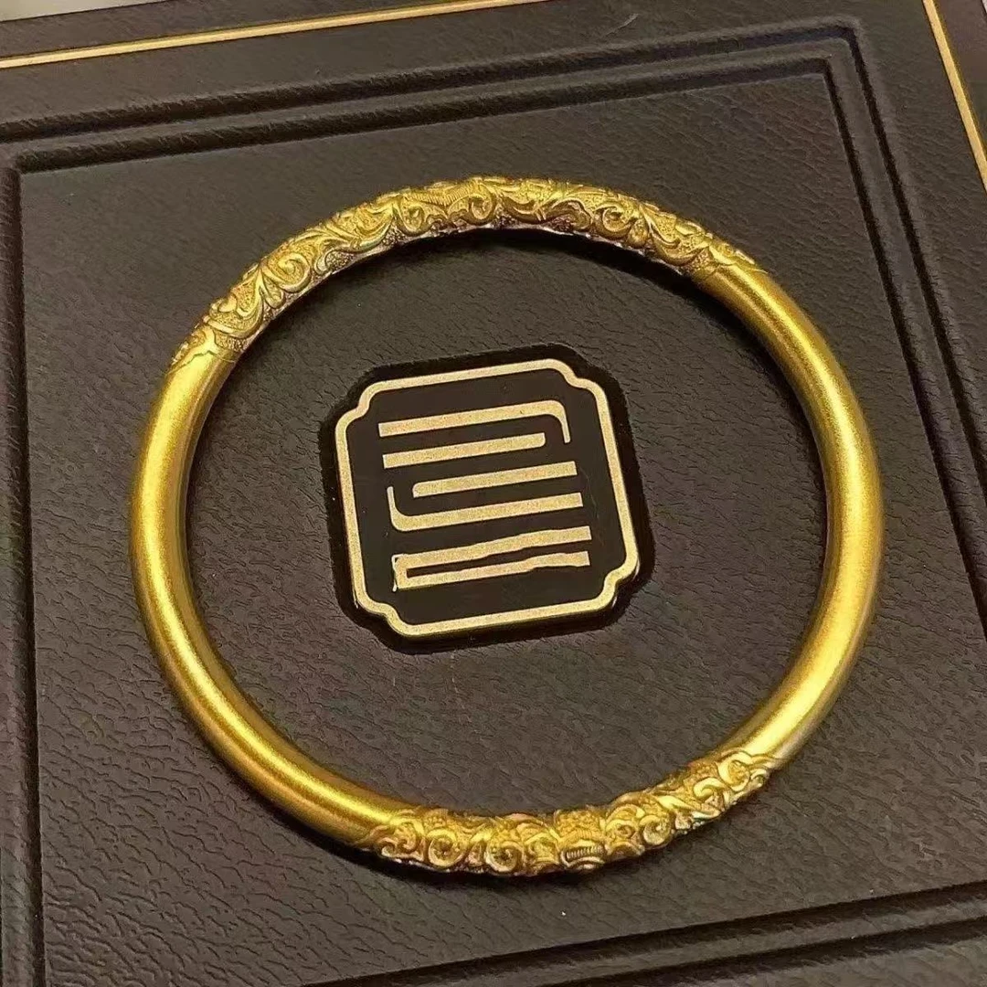 紫荆花手镯越南紫荆花金草纹古法传承素圈