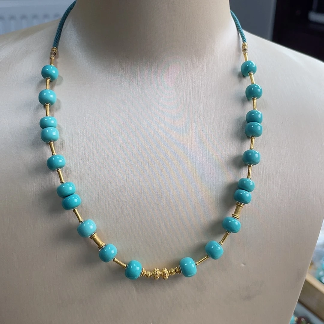 绿松石珠宝奇石18K金镶嵌