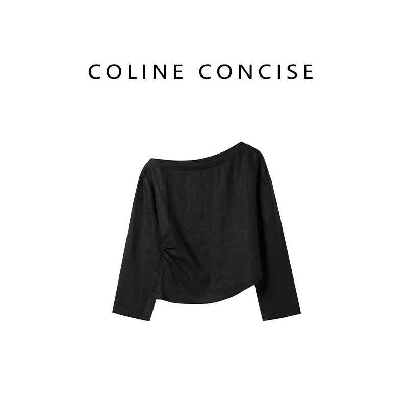 COLINE CONCISE 100%亚麻设计感上衣Z88089