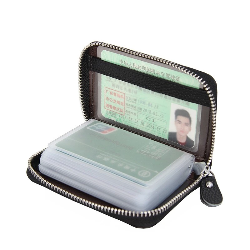 2025男女新款真皮风琴卡包头层牛皮防磁信用卡套多卡位银行名片包