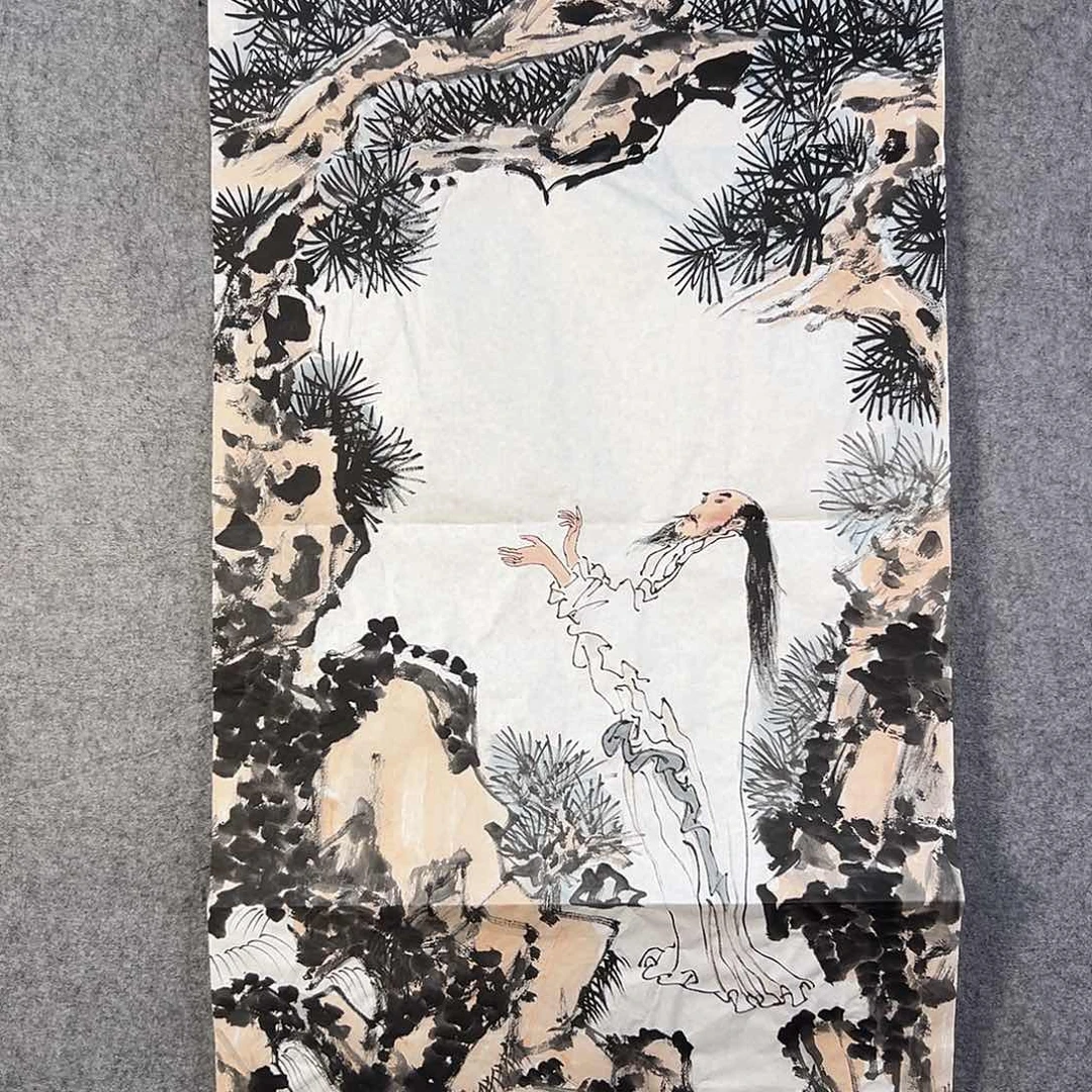 国画511 花鸟在树丛的顶端鸣叫叫声