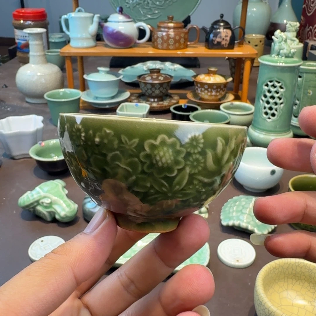龙泉青瓷茶具微瑕