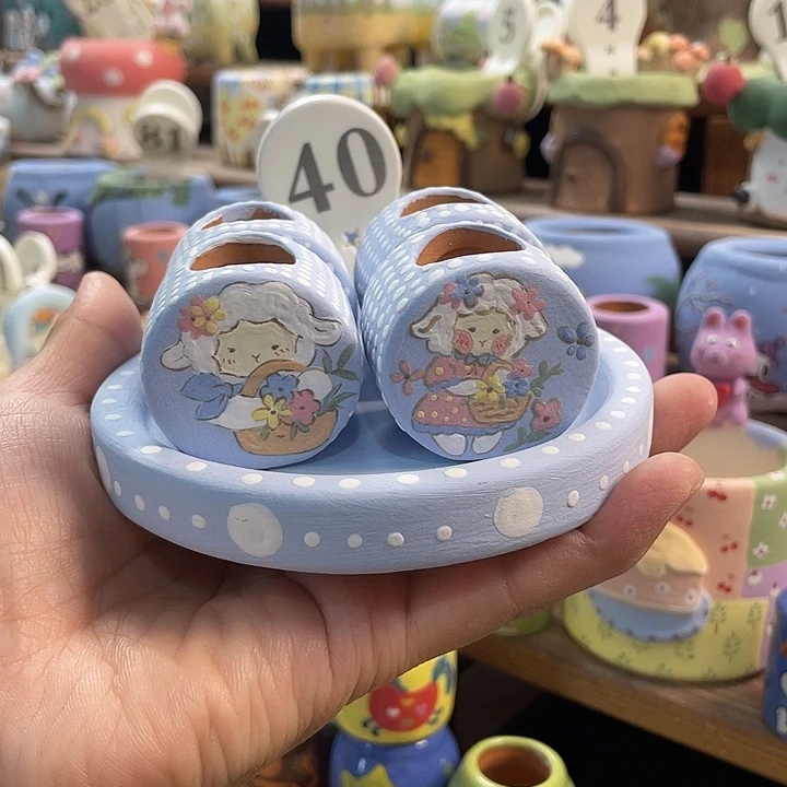 40…..手工手绘花盆