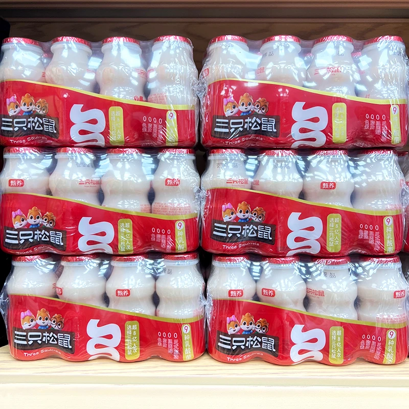 三只松鼠乳酸菌酸奶100ml*4瓶装儿童益生菌饮料整箱早餐牛奶包邮