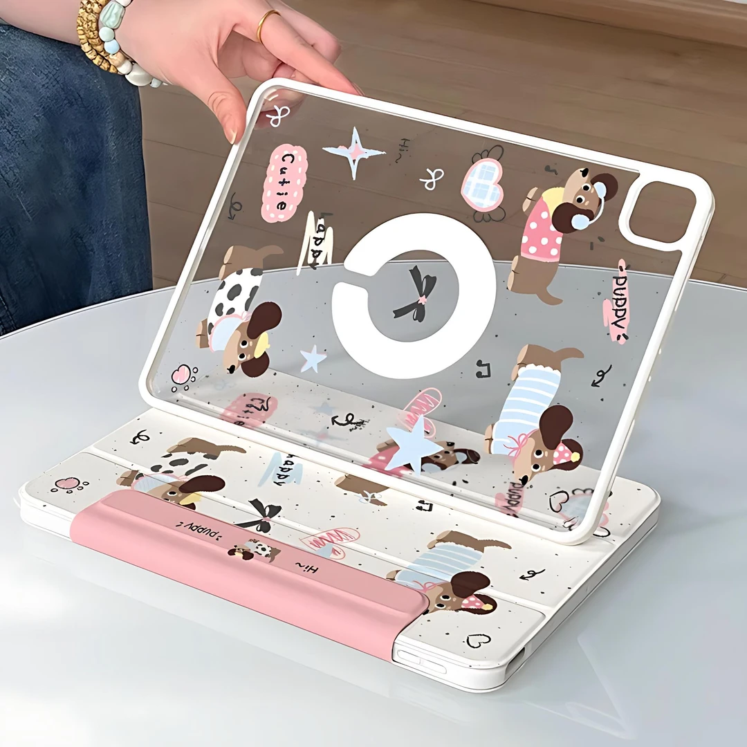 适用ipadair6保护套2025款pro11壳720°旋转磁吸拆分亚克力全包