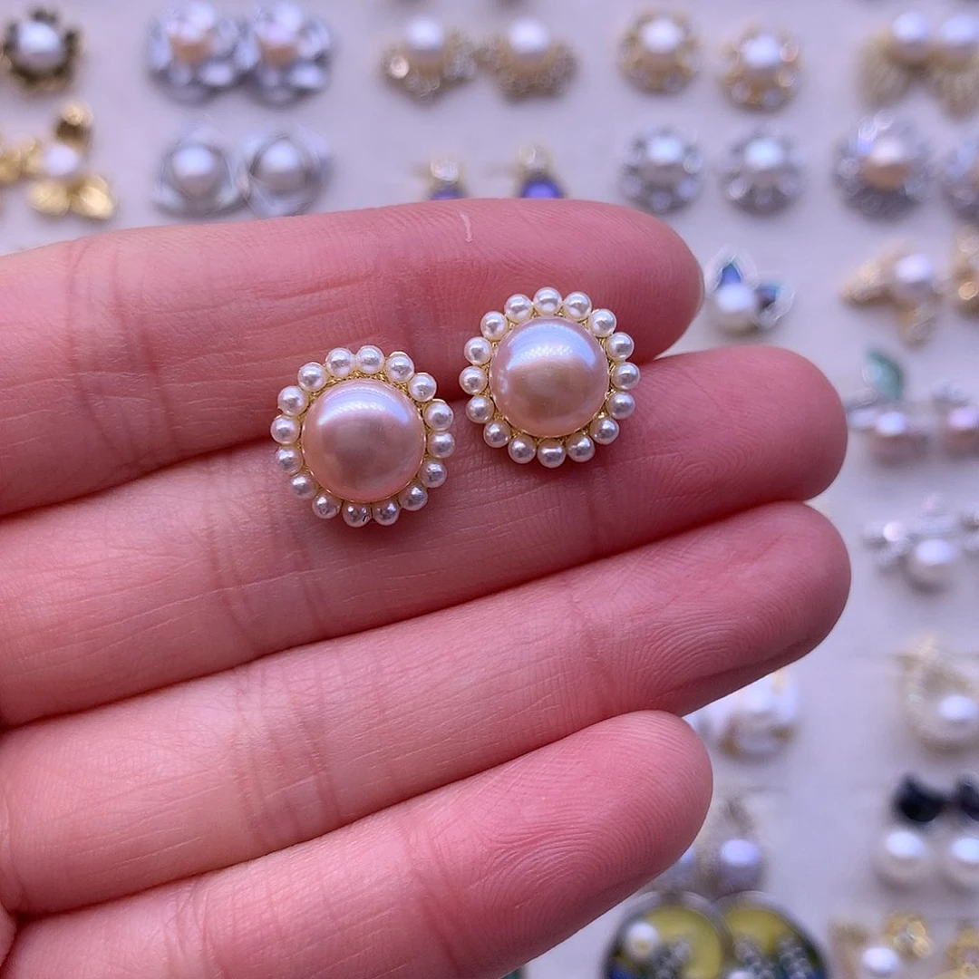 淡水珍珠耳饰合金