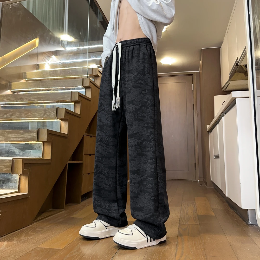 美式扎染休闲裤男款秋季2025新款百搭宽松复古长裤子潮流ins卫裤