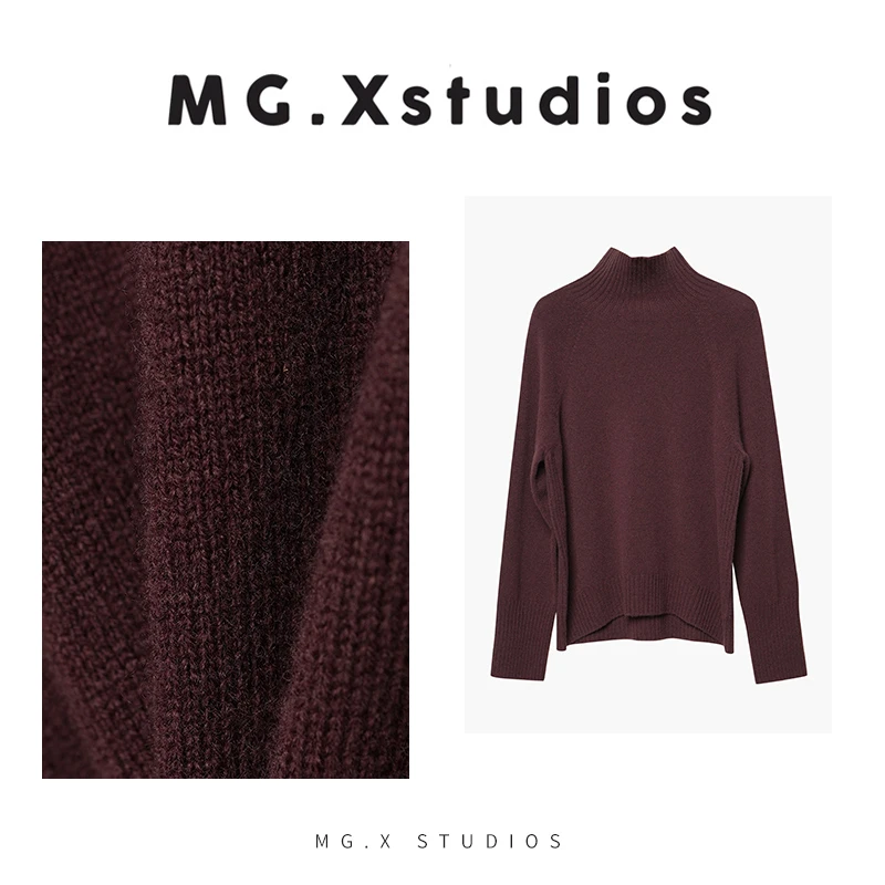 【绒暖】MGX半高领羊毛衫秋冬保暖宽松百搭上衣M44E2978M130