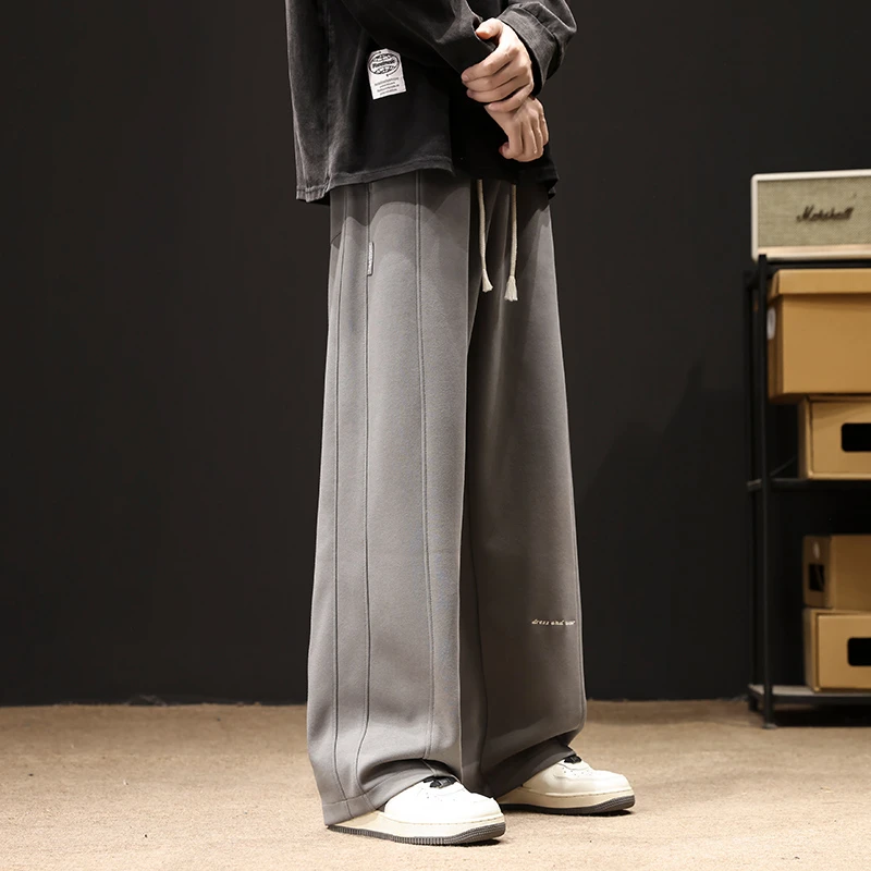 2025年春季新款潮流卫裤加肥加大码男装裤子胖男学生宽松休闲长裤