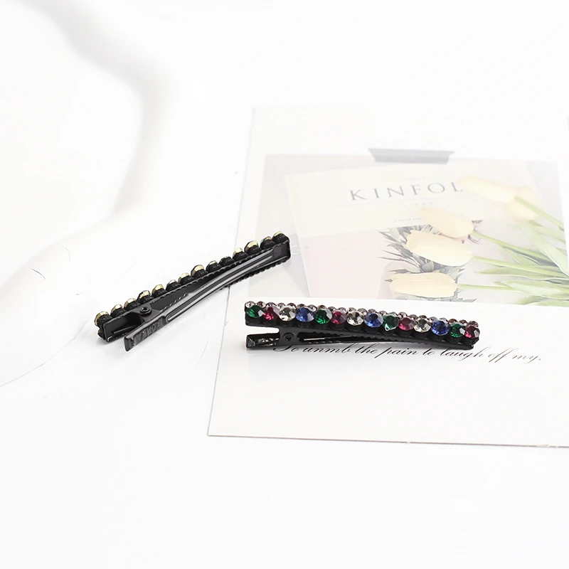 香宾妮原创设计发夹甜美气质边夹刘海鸭嘴夹发饰品满钻发夹7339