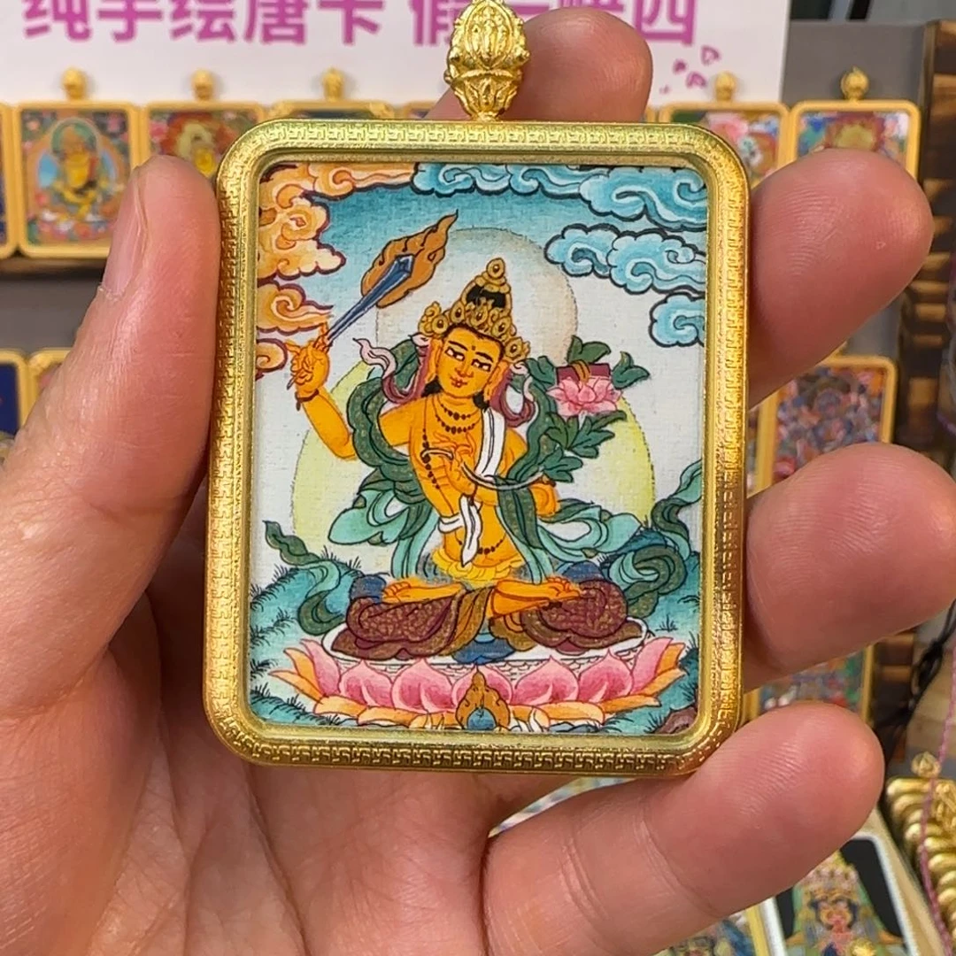 吊坠大**诠纯手绘【文殊】非遗文化