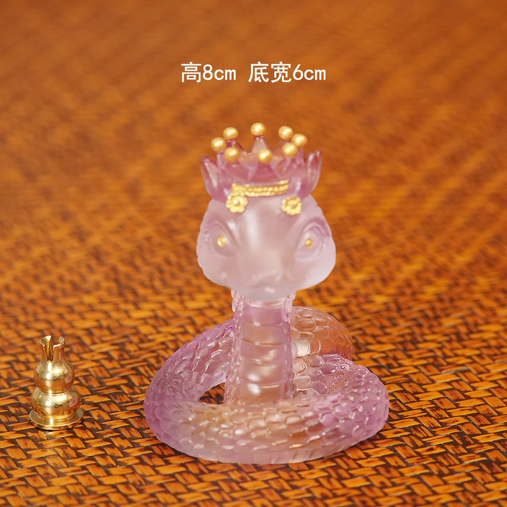 【玲珑蛇香插】生肖蛇摆件香炉茶道配件盖章琉璃香器