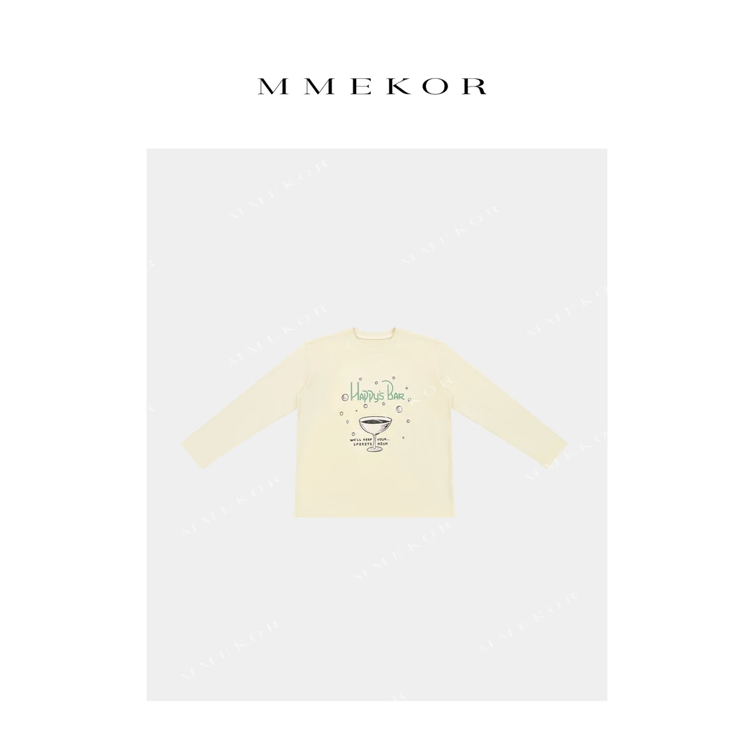 MMEKOR“莫吉托”T恤 2025新款摩登街头百搭宽松长袖 88806