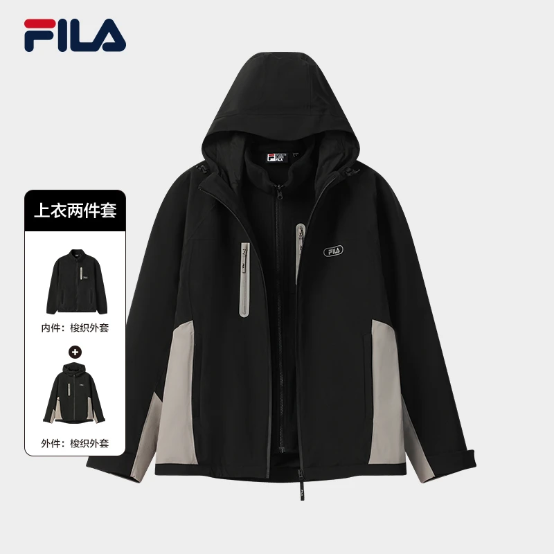 Fila/斐乐男子秋新款户外防风连帽两件外套F11M549702F