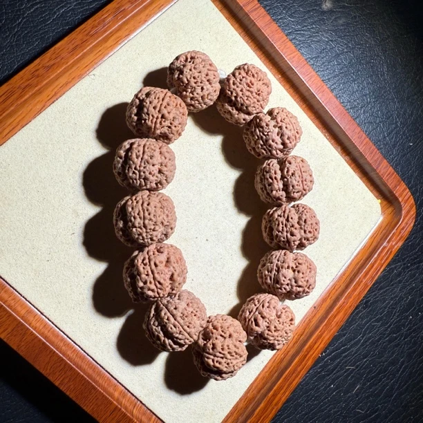 【梁王梅花】尼泊尔五星豆腐块平头平尾爆肉深沟梅花桩金刚菩提手串