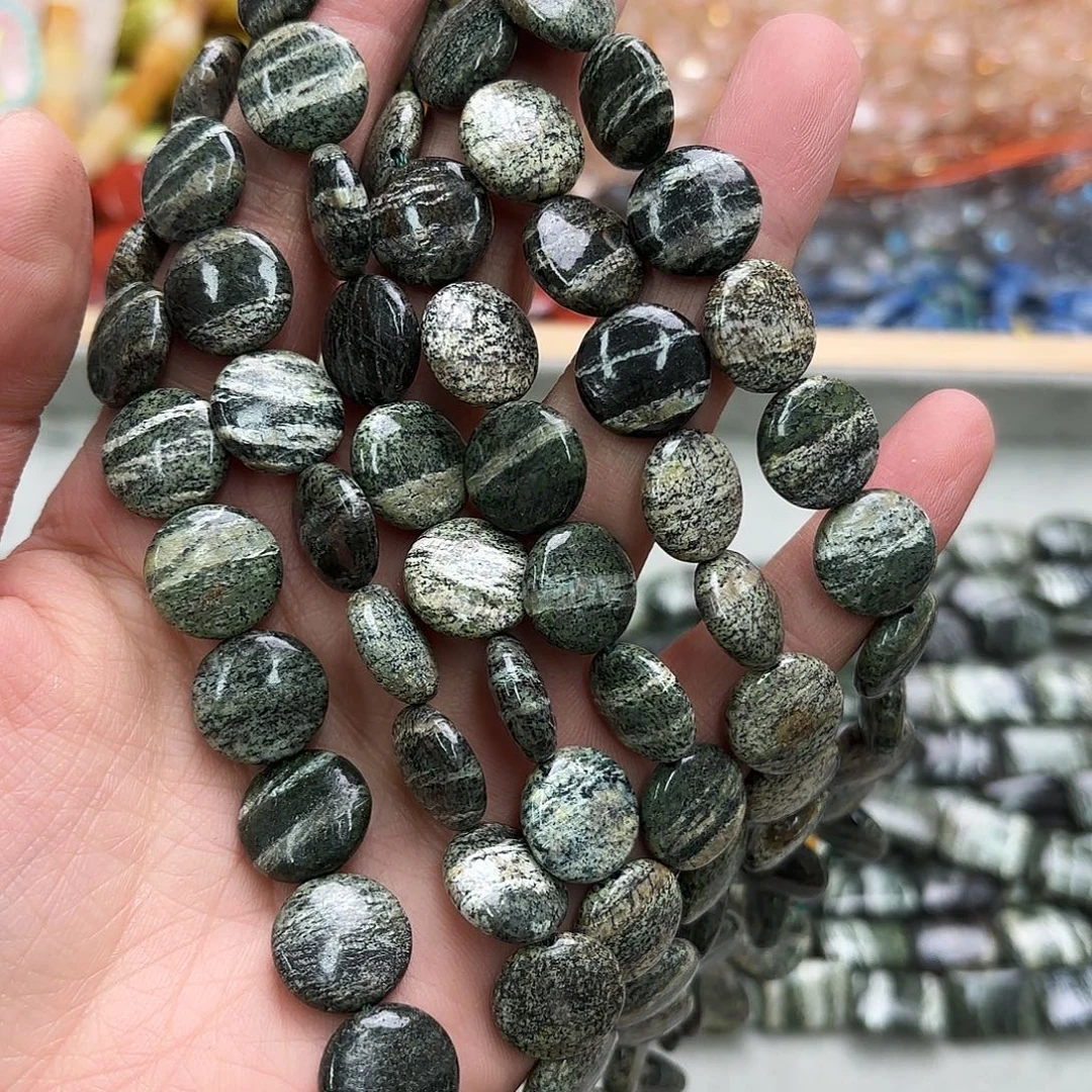 玛瑙/玉髓未镶嵌珠宝半成品卡14银线石圆饼一条