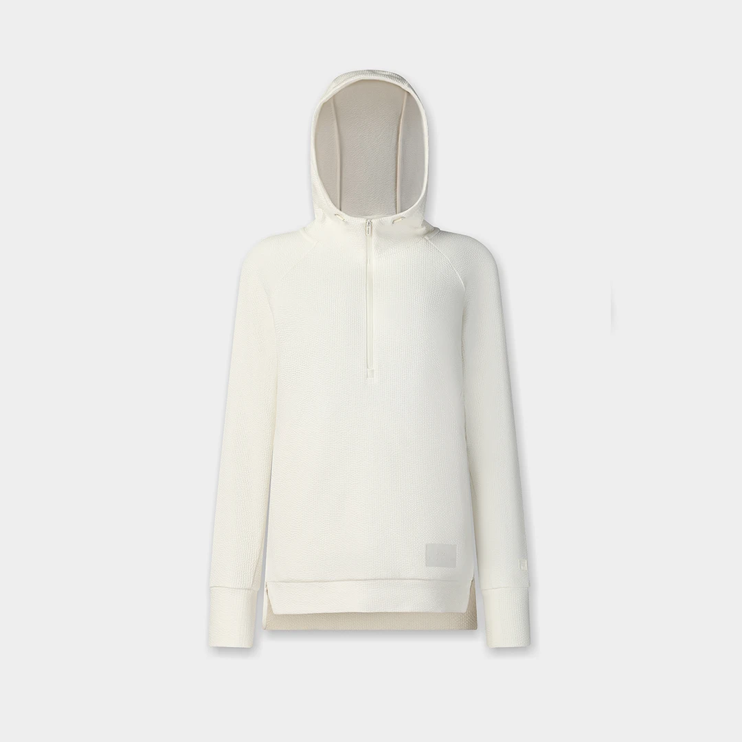 FILA/斐乐女装早春运动健身时尚休闲连帽半拉链卫衣A11W511201F