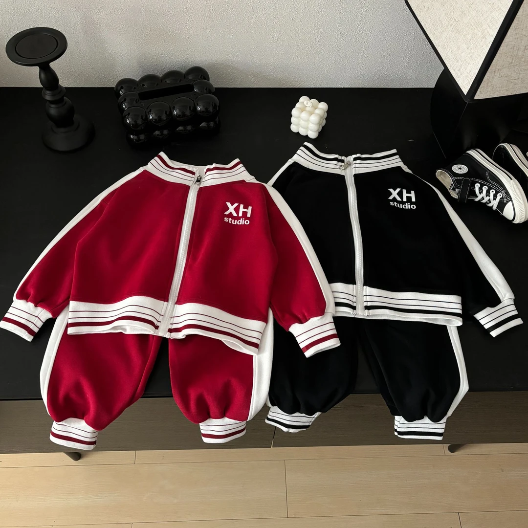 【实体品质】棉质儿童运动套装亲子装男女童俩件套春秋季款童装外套