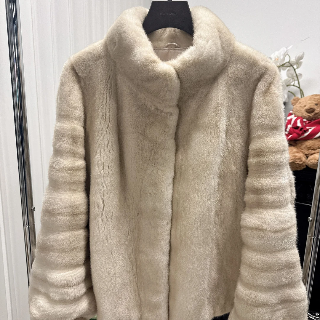 未使用 Museje Moye Museje Moye新款米白色皮草外套