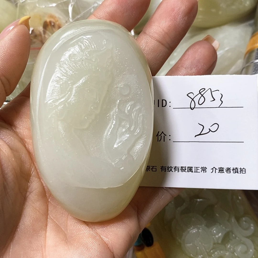 石材用****3古青石手把件