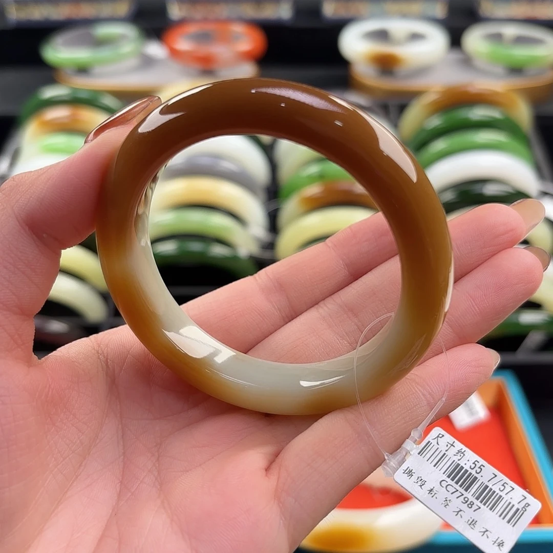 和田玉未镶嵌手镯55.7