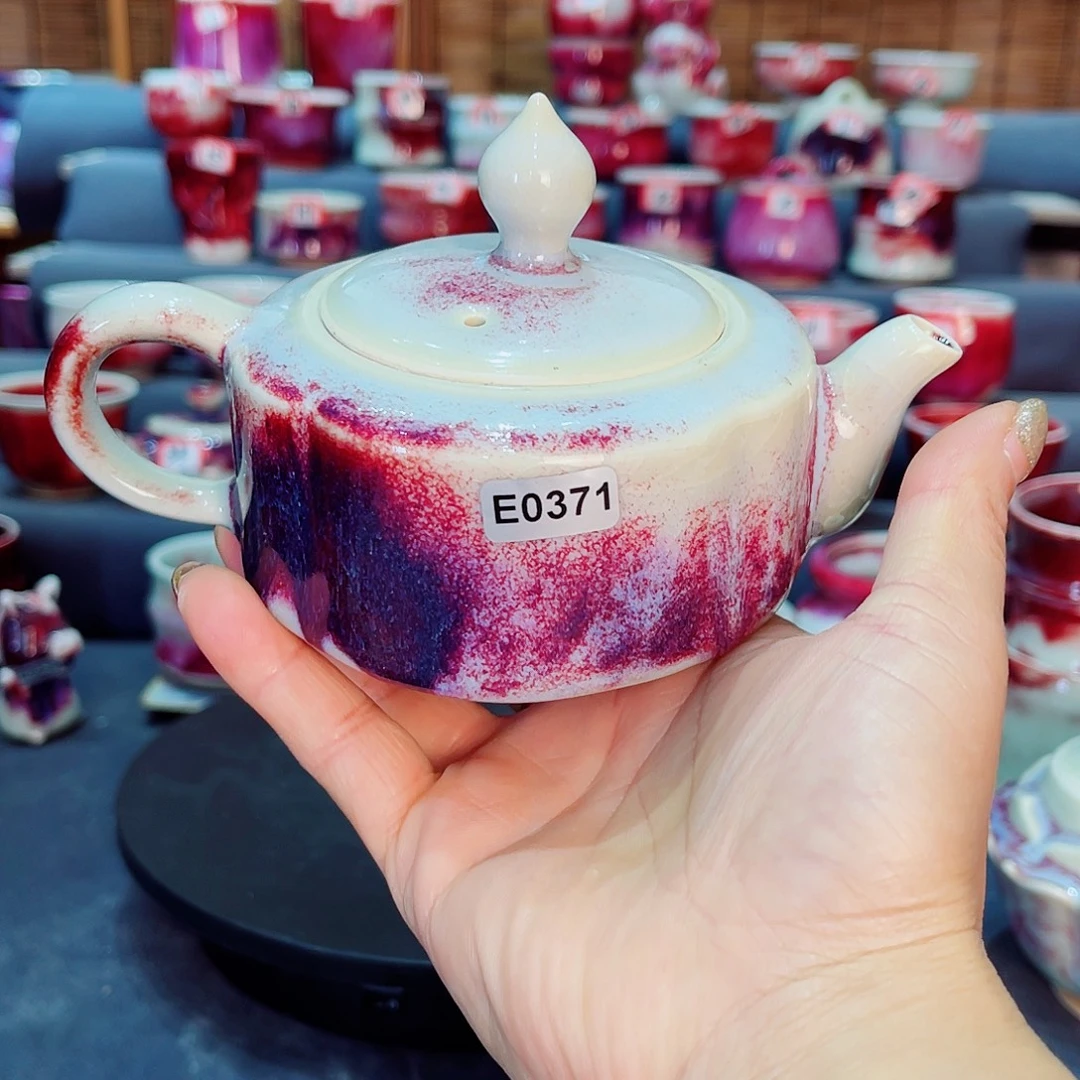微瑕钧瓷主人杯摆件工艺品