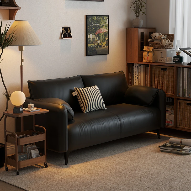 阑珊阁小户型出租房沙发客厅卧室公寓服装店简易卧室黑色小沙发