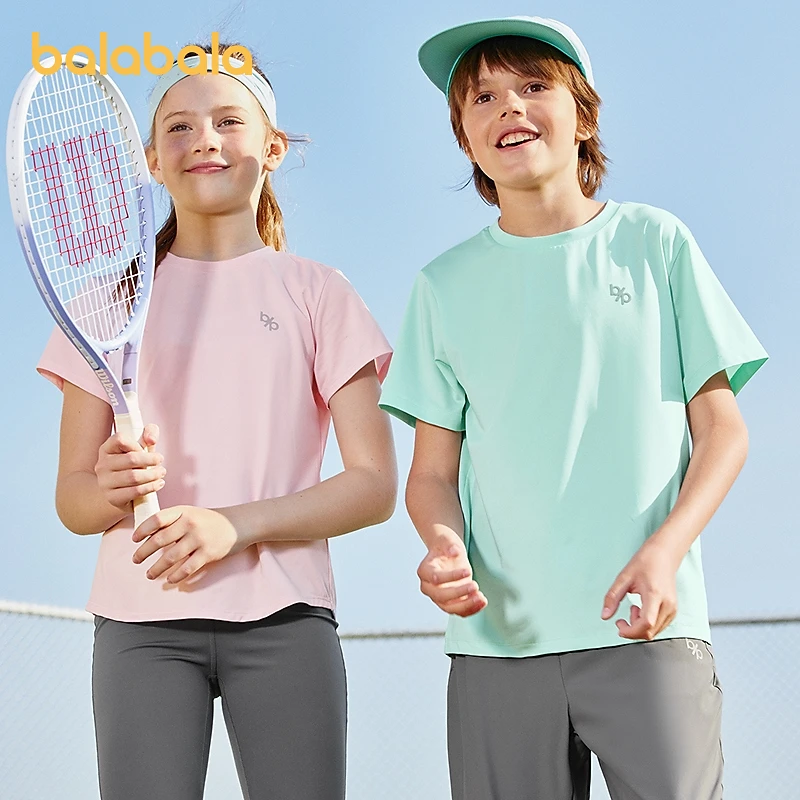 巴拉巴拉儿童装t恤2025新夏装短袖男女大童户外运动吸湿速干上衣