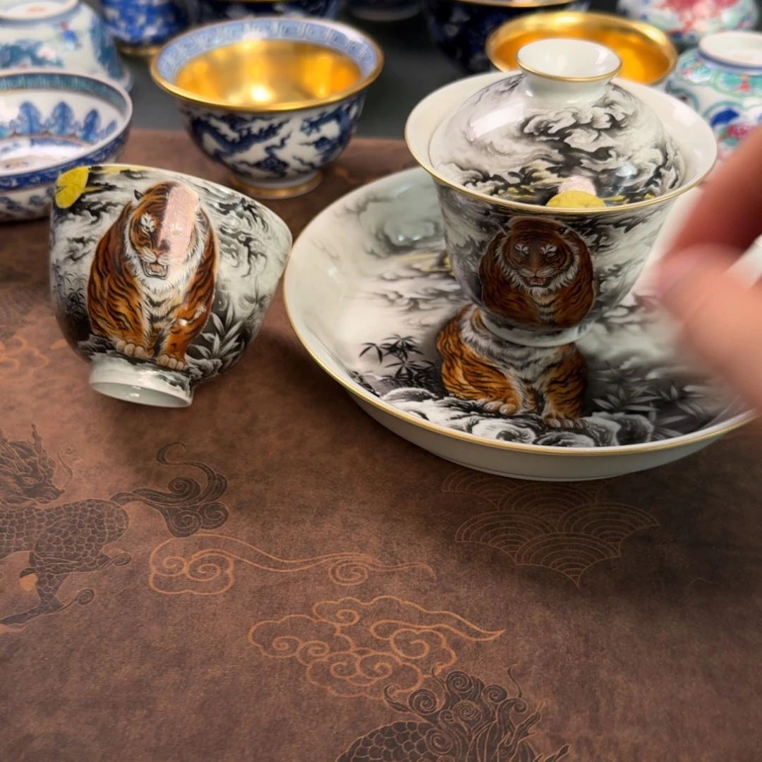 _***w纯手工手绘陶瓷茶具三件