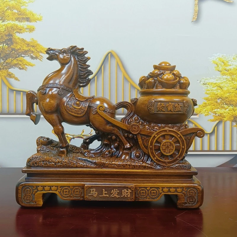 马拖聚宝盆招财摆件工艺品客厅前台办公室装饰品开业乔迁礼品