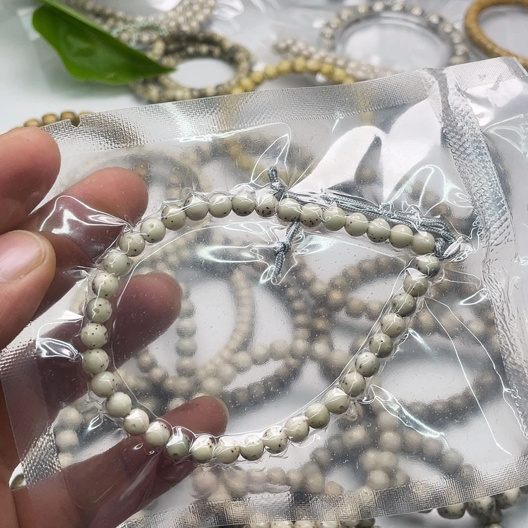 把件星月菩提绿背6圆手持