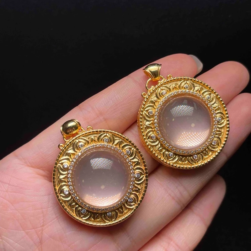 【小魏总珠宝】s925粉水晶吊坠（17mm）【多样性发一】
