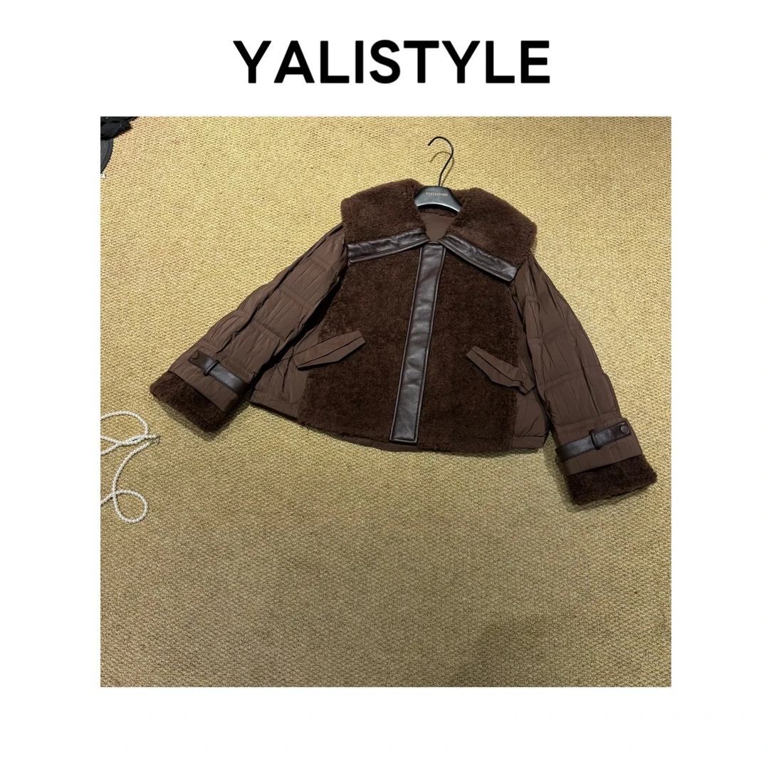 YL STUDIO 【朱古力! 】韩版减龄百搭羊毛羽绒外套-8538