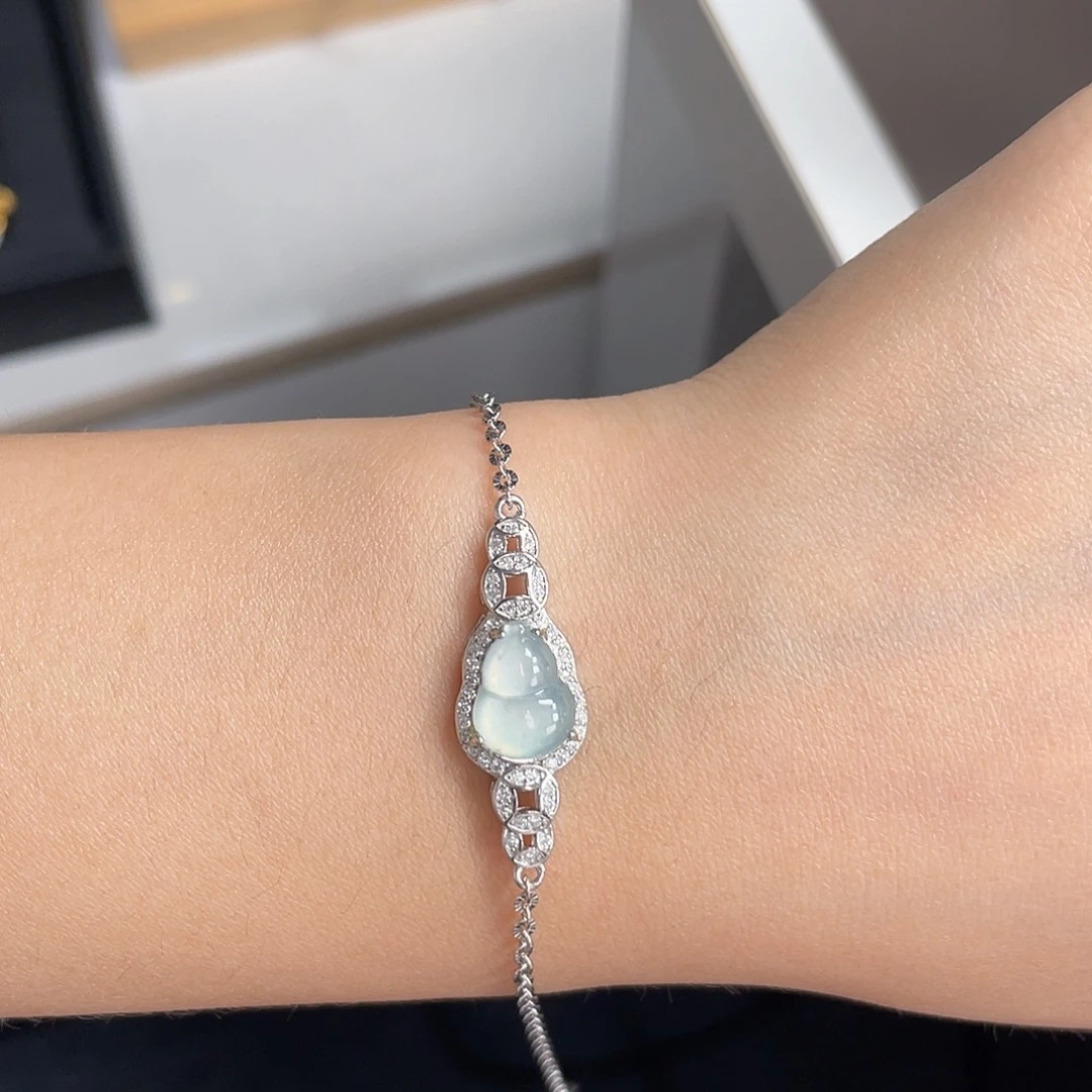 翡翠银S925镶嵌手链