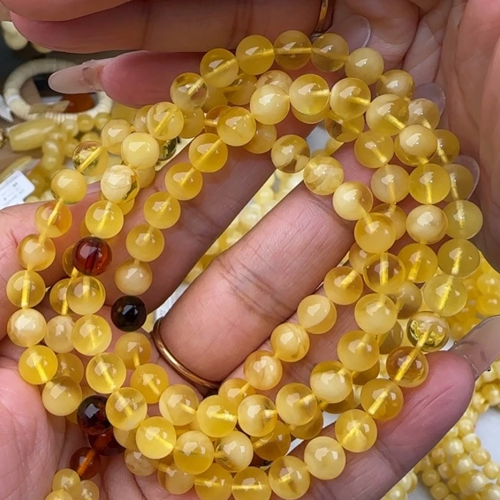 手链蜜蜡未镶嵌聚宝盆佛珠