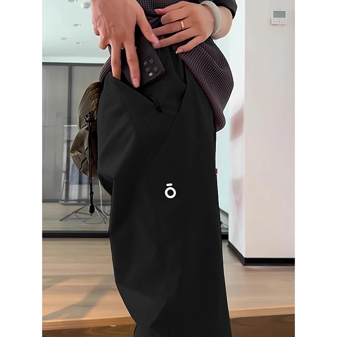 300斤特大码秋季黑色o标三防软壳休闲裤男女直筒微锥校服裤子美式