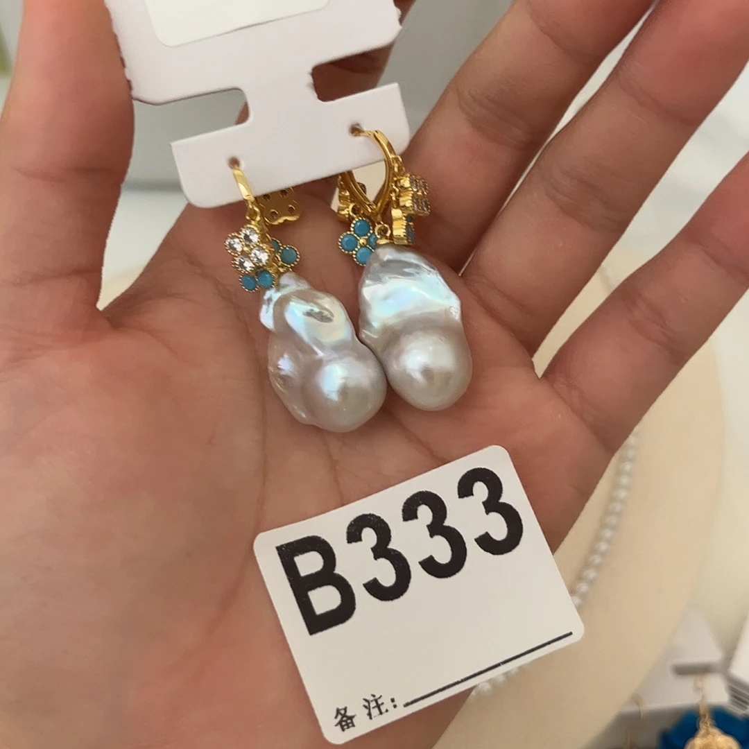 合金淡水珍珠耳饰