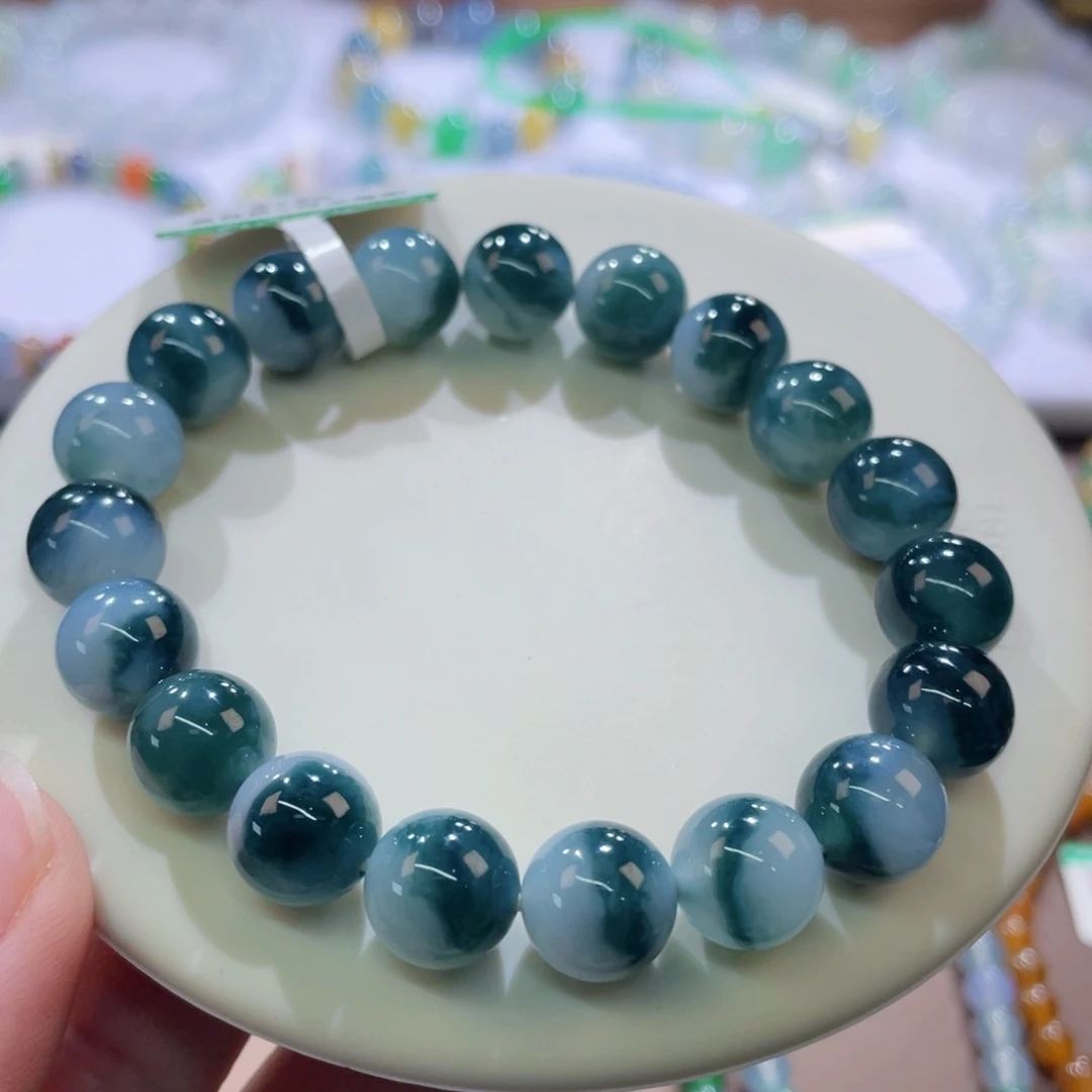 未镶嵌手链翡翠墨蓝卡10