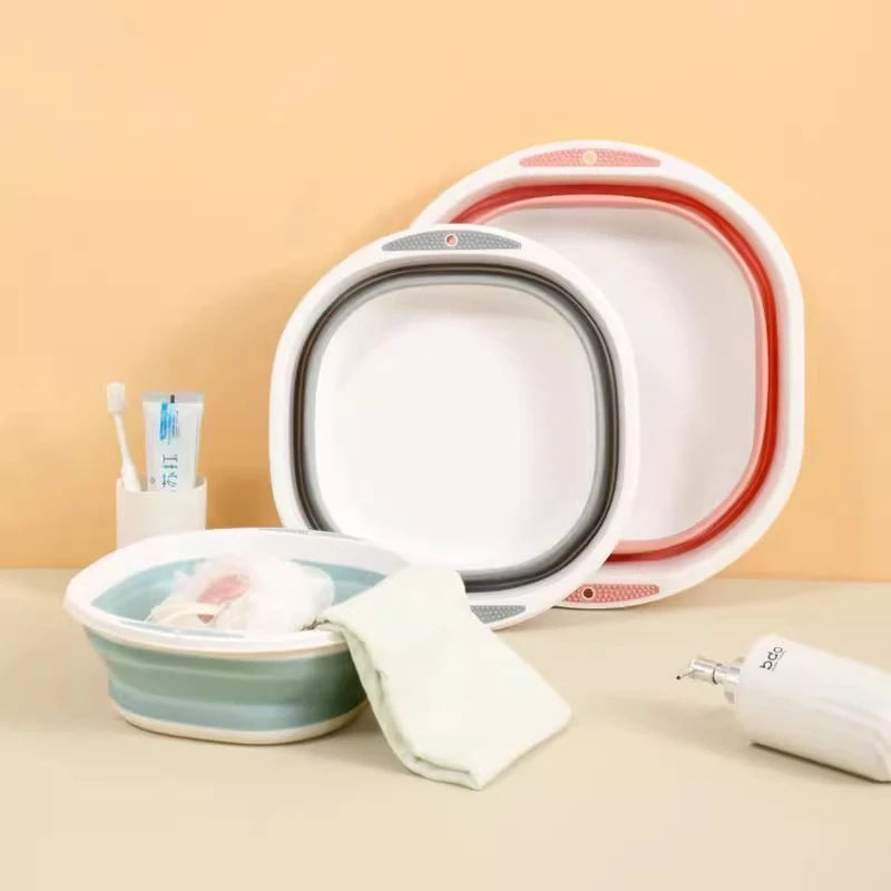 可折叠压缩洗脸盆旅行便携式婴儿盆子大号家用洗脚盆学生宿舍用盆